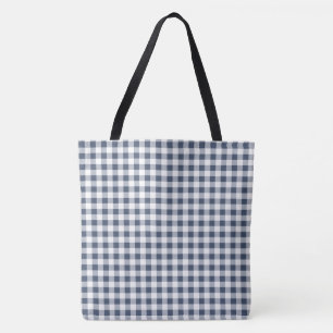 Bolsa Tote Calças Jeans Azuis Médias Xadrez Ginga Azul e Bran
