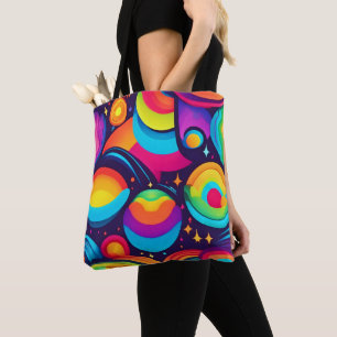 Bolsa Tote Caleidoscópio Cósmico Vibrante