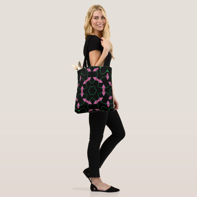 Bolsa Tote Caleidoscópio Esmeralda e Rosa (No(a) Modelo)