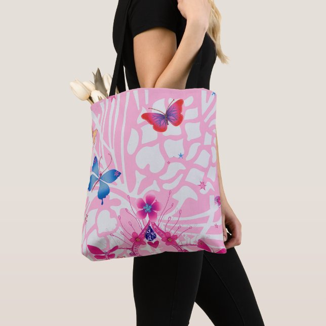 Bolsa Tote Caleidoscópio Gentle Grace Cores Rosa Muito Suave  (Close Up)
