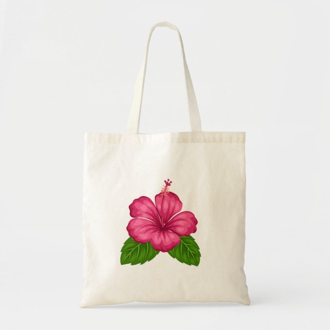 Bolsa Tote Calendário arranjado e hibisco rosa (Frente)