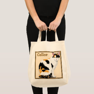 Bolsa Tote Calico Cat Grocery Personalizado