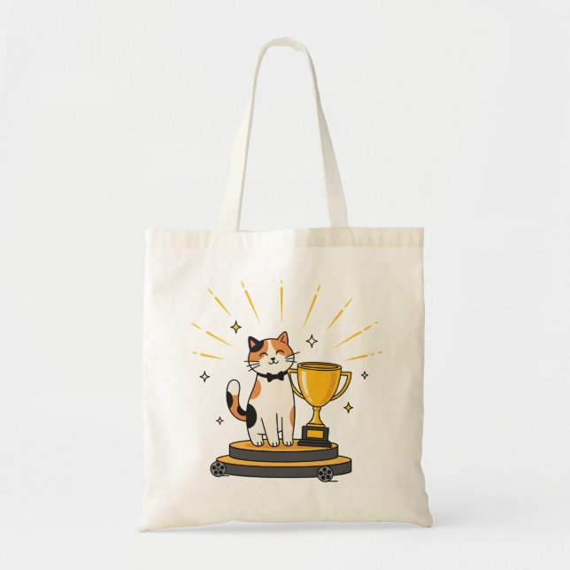 Bolsa Tote Calico Cat Wins Trophy - Tote (Frente)