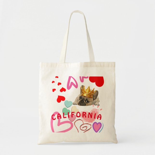 Bolsa Tote California Dog Lover Trendy Summer Viagem (Frente)