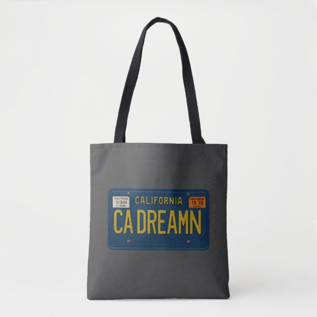 Bolsa Tote California Dreaming Retro 1969 License Plate Beach (Frente)