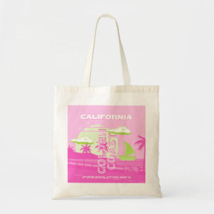 Bolsa Tote Califórnia, Los Angeles, Viagem Art, Preppy, rosa