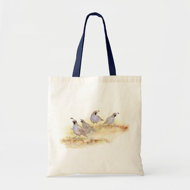 Bolsa Tote California Quail, Birds, Nature, Wildlife, (Frente)
