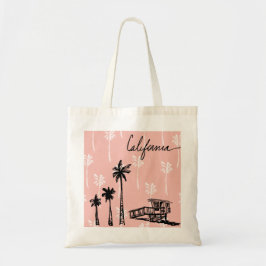 Bolsa Tote califórnia vibes tote bag (algodão doce rosa) V2