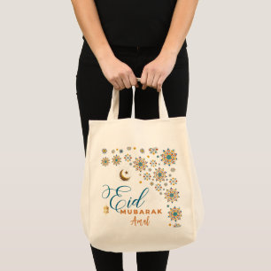 Bolsa Tote Caligrafia Eid Mubarak Celebração Muçulmana 