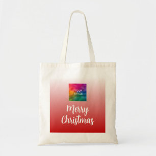 Bolsa Tote Caligrafia Feliz Natal Enviar Foto ou Logotipo