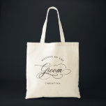Bolsa Tote Caligrafia moderna Mãe Negra do Chalé<br><div class="desc">Uma eterno e elegante mãe do saco de presentes do noivo com um roteiro de caligrafia refinado em um passado clássico,  perfeito para uma celebração formal e sofisticada de casamento. Para personalização ou outros produtos com este design,  por favor,  sinta-se à vontade para entrar em contato comigo.</div>