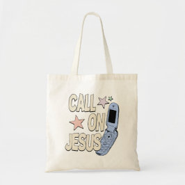 Bolsa Tote Call on Jesus – Retro Faith Design