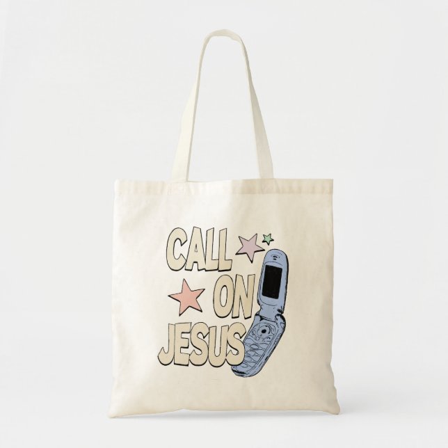 Bolsa Tote Call on Jesus – Retro Faith Design (Frente)