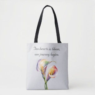 Bolsa Tote Calla Aquarela Elegante Lírios Românticos