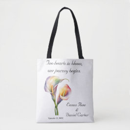 Bolsa Tote Calla Aquarela Elegante Lírios Românticos