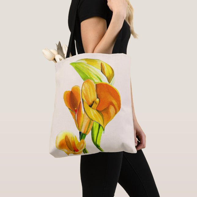 Bolsa Tote Calla lily blosom aquoso floral (Close Up)
