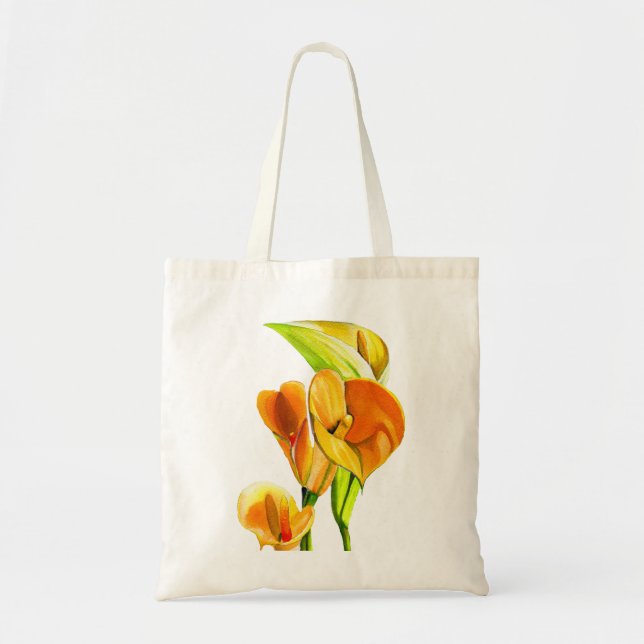 Bolsa Tote Calla lily watercolor (Frente)