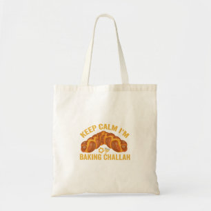 Bolsa Tote Calma, estou cozinhando Challah Engraçado Hanukkah