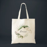 Bolsa Tote Calor tropical geométrico Dourado Bridesmaid<br><div class="desc">Esta bolsa de tote de marcenaria tropical de ouro geométrico é o presente perfeito para apresentar suas madrinhas e madrinhas de casamento para um casamento de destino. O design apresenta ouro de aquarela pintada à mão e palmeiras verdes e folhas de bananeiras com flores cor-de-rosa amontoadas em buquês, enfeitando um...</div>