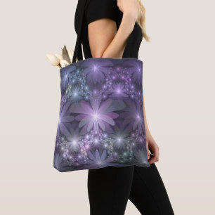 Bolsa Tote Cama de Flores Trendy Shiny Abstrato Arte Fractal
