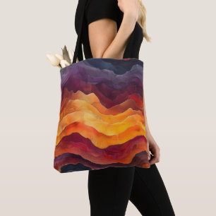 Bolsa Tote Camadas de Brasa – Camadas Abstratas de Terra e Fo