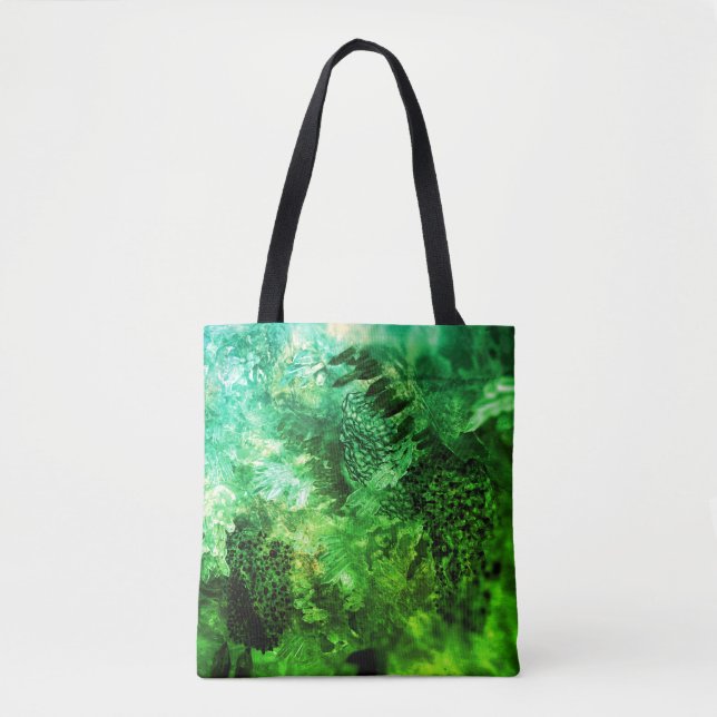 Bolsa Tote Camadas de Cristais Verdes (Frente)