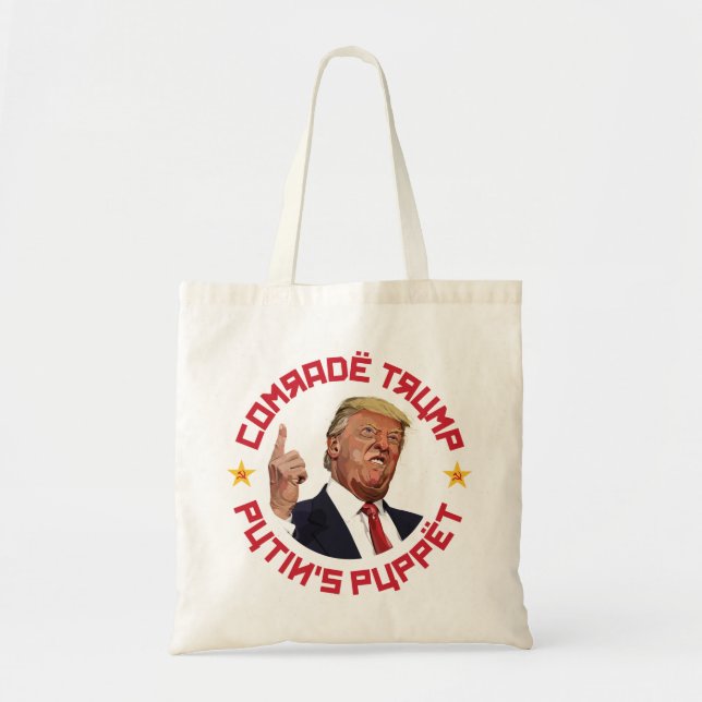 Bolsa Tote Camarada Trump: Ilustração soviética de Putin (Frente)