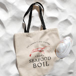 Bolsa Tote Camarão/Marisco| Parte afetada marisco<br><div class="desc">O camarão rosa personalizado tem o dom de oferecer presentes para seu próximo evento Shrimp Boil ou frutos do mar.  Apresenta uma ilustração com o estilo aquarela de um camarão rosa. Ao redor disso,  há pontos para suas informações de evento exclusivas.</div>