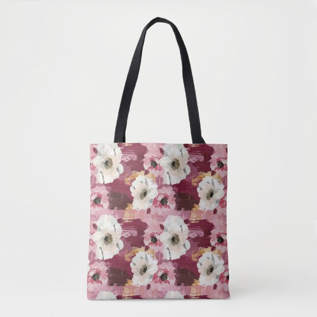 Bolsa Tote Camellias Abstrato de Aquarela Deliciosas (Frente)
