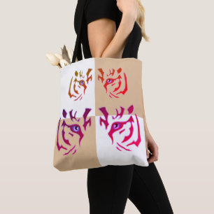 Bolsa Tote Camelo de face mais alto e verificação branca