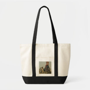 Bolsa Tote Camelo que transporta uma noiva a seu marido, b