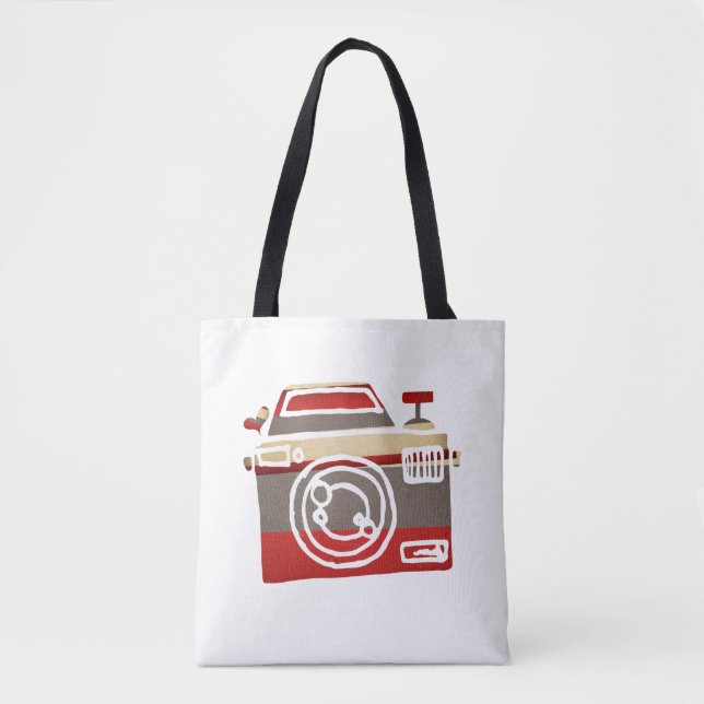 Bolsa Tote Câmera Vermelha Cóta Adorava Fotografia Cardíaca G (Frente)