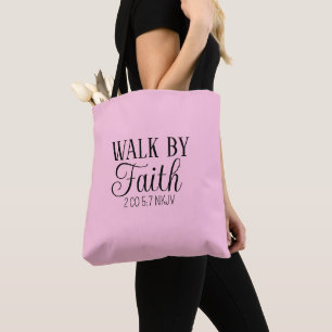 Bolsa Tote Caminhada por Faith Christian Living Soft Pink Sim