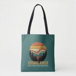 Bolsa Tote Caminhante Cósmico Retro Anos 70 Pôr do Sol Espaço