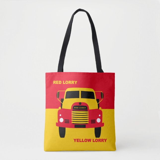 Bolsa Tote Caminhão Amarelo do Caminhão Vermelho Retroativo (Frente)