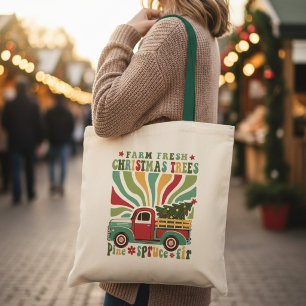 Bolsa Tote Caminhão de Árvores Frescas da Fazenda de Natal Bo