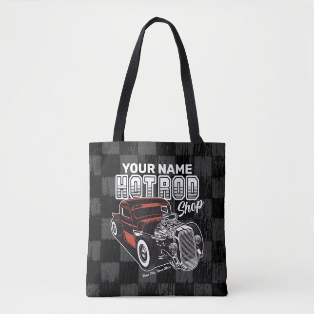 Bolsa Tote Caminhão de Garagem de Compro de Hot Rod Personali (Frente)