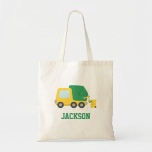Bolsa Tote Caminhão de lixo amarelo e verde para reciclagem