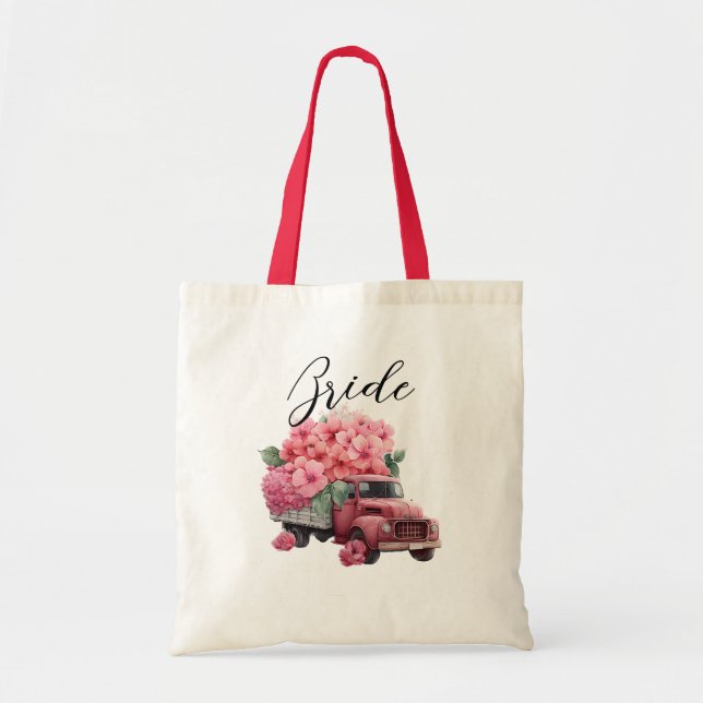 Bolsa Tote Caminhão de Noiva Floral (Frente)
