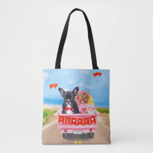 Bolsa Tote Caminhão do Dia dos Namorados do Bulldog Francês