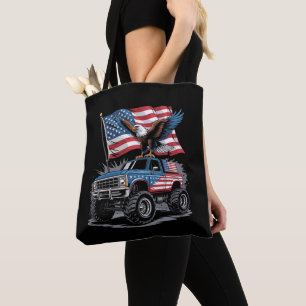 Bolsa Tote Caminhão Monstro Águia Patriótica de 4 de Julho Am
