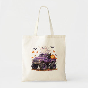 Bolsa Tote Caminhão Monstro Gato Preto Fantasma de Halloween