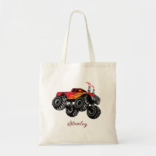Bolsa Tote Caminhão Personalizado de Monstro Negro Vermelho