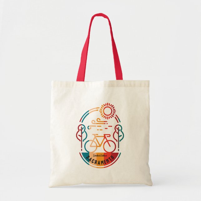 Bolsa Tote Caminho de bicicleta de Sacramento. (Frente)