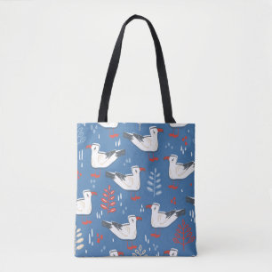 Bolsa Tote Caminho de gaivota: padrão perfeito de vintage.
