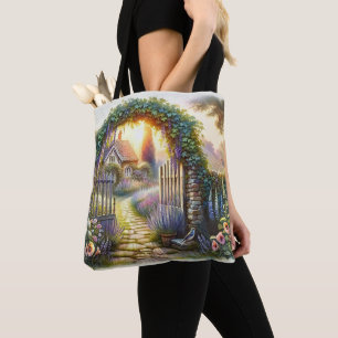 Bolsa Tote Caminho do Jardim Encantado de Cottagecore