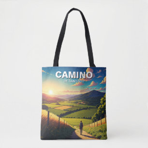 Bolsa Tote Camino de Santiago Hiker Caminhando Sunset