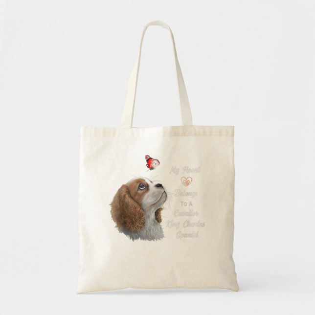 Bolsa Tote Camisa Cavalier King Charles Spaniel, mãe de cacho (Frente)