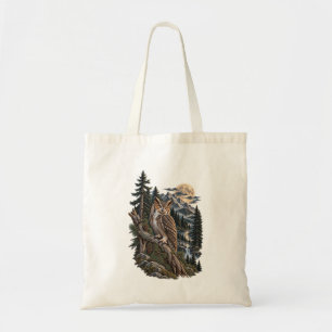 Bolsa Tote Camisa da Montanha ao Luar com Coruja-de-chifres