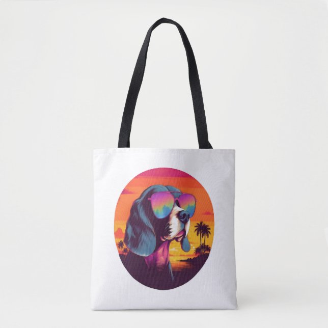 Bolsa Tote Camisa De Fundo Do Sol De Beagle, Mãe De Beagle, B (Frente)